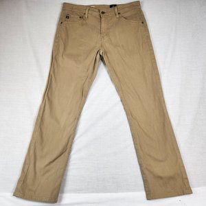 AG Adriano Goldschmied The Everett Brown Slim Straight Pants Mens 33x32 (33x28)